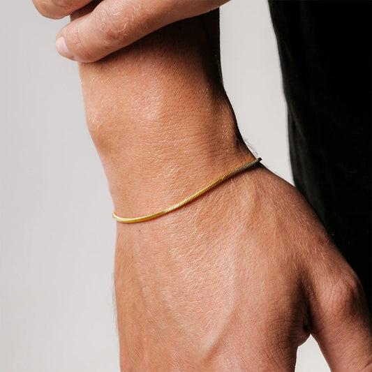 18k Gold Plated Chain Bracelet Man Luxury Stainless Steel