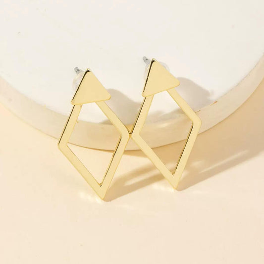 European Simple Geometric Diamond Hollow Earrings Double-layer High-end Design Stylish Female Earrings