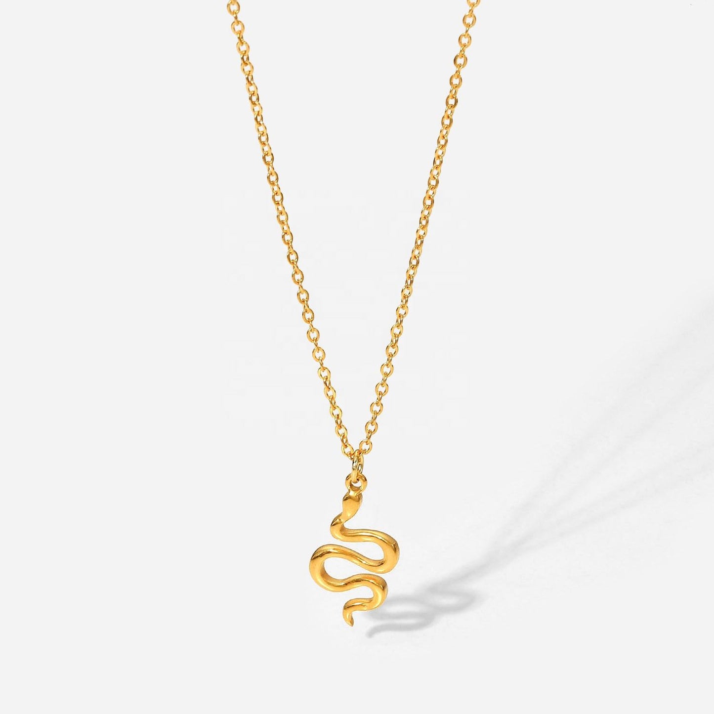 Stainless Steel Link Chain Snake Pendant Necklace Jewelry Snake Pendant Necklace