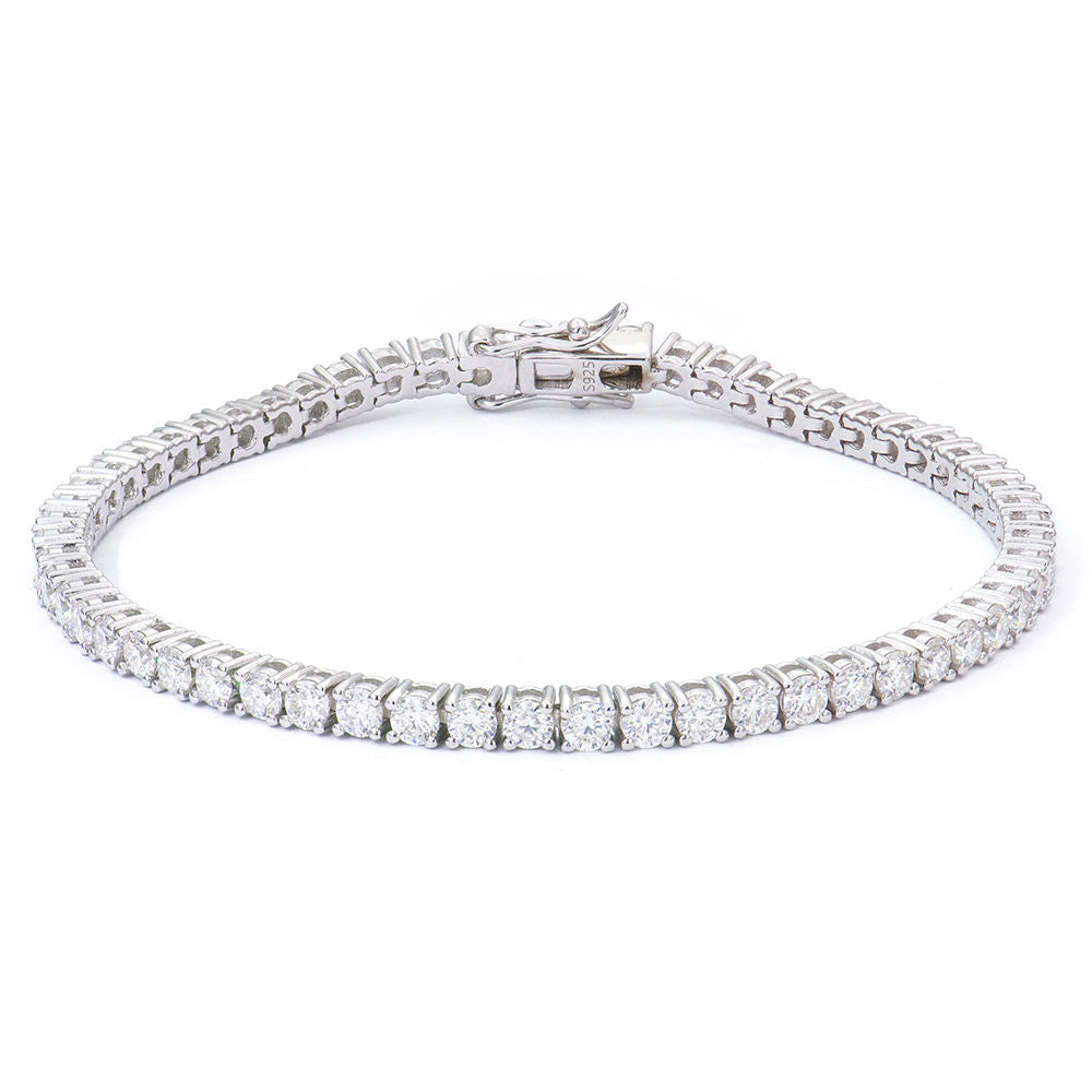 White Mossanite Moissanite Diamond Tennis Chain Bracelet