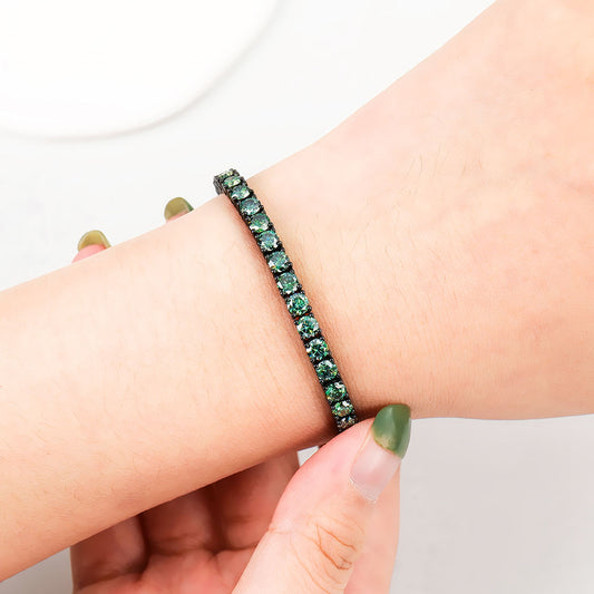 Black Gold Plated Green Colored Fine