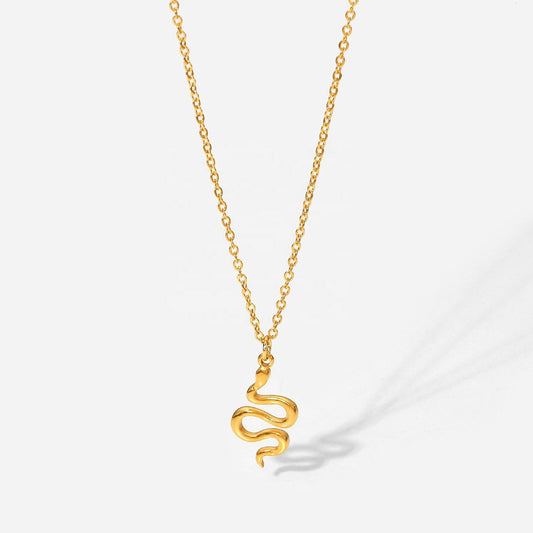 Stainless Steel Link Chain Snake Pendant Necklace Jewelry Snake Pendant Necklace