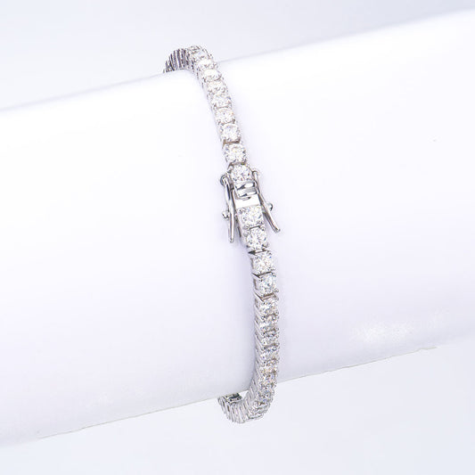 White Mossanite Moissanite Diamond Tennis Chain Bracelet