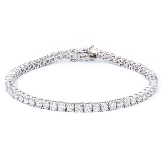Silver Fine Jewelry 4*4mm Heart-Shaped DEF 17cm Shiny Classic Style Fashionable Mossanite Moissanite Diamond Tennis Bracelet