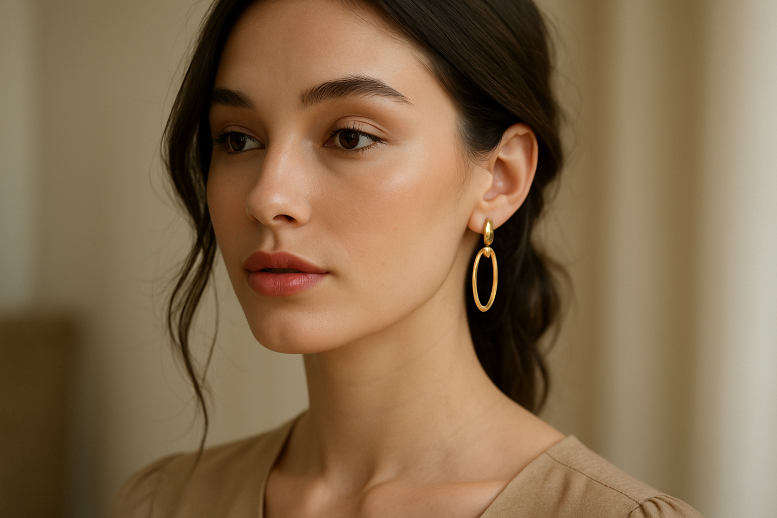 girl wearing earring